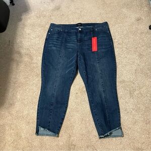 Celebrity Pink Mid Rise Skinny Stretch Dark Wash Jeans Womens Plus Size 24-New